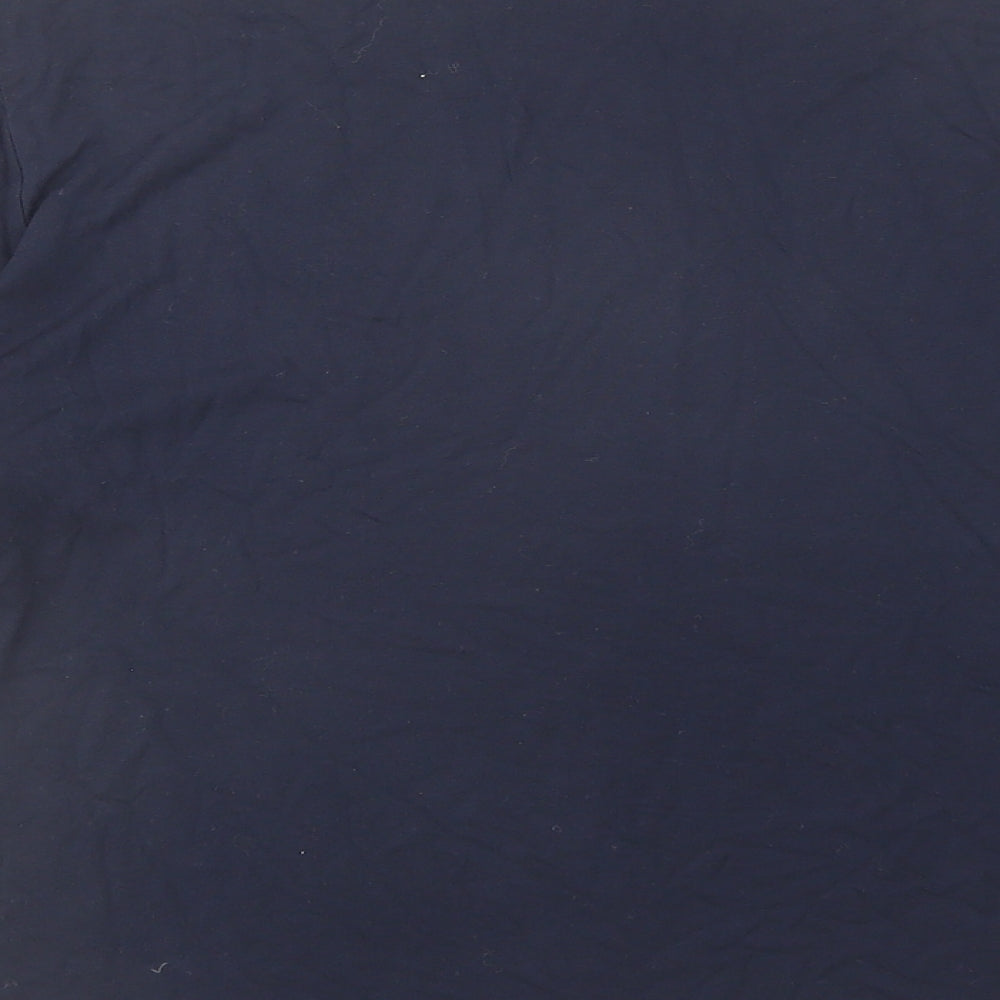 Oliver Bonas Womens Blue Viscose Basic T-Shirt Size 10 Boat Neck - Sleeve Detail