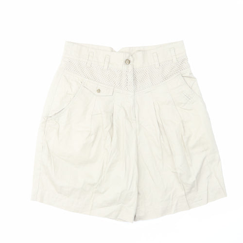 Together Womens Ivory Cotton Cargo Shorts Size 16 L7 in Regular Zip