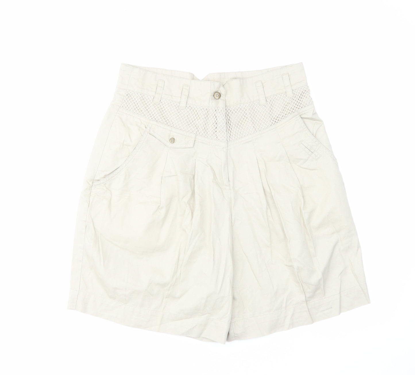 Together Womens Ivory Cotton Cargo Shorts Size 16 L7 in Regular Zip