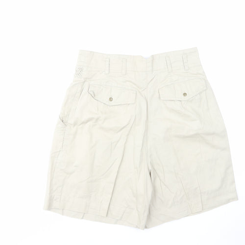 Together Womens Ivory Cotton Cargo Shorts Size 16 L7 in Regular Zip
