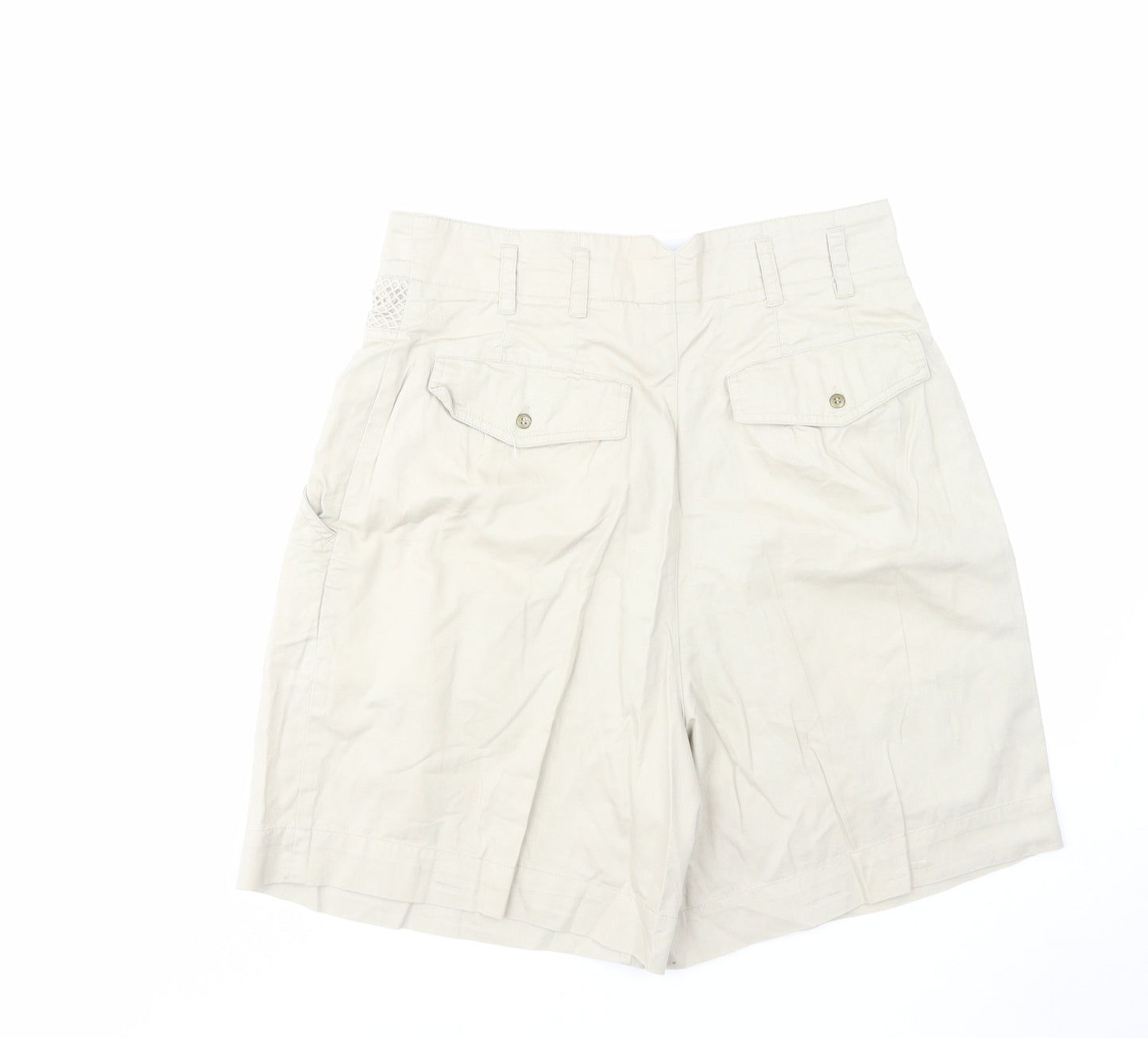 Together Womens Ivory Cotton Cargo Shorts Size 16 L7 in Regular Zip
