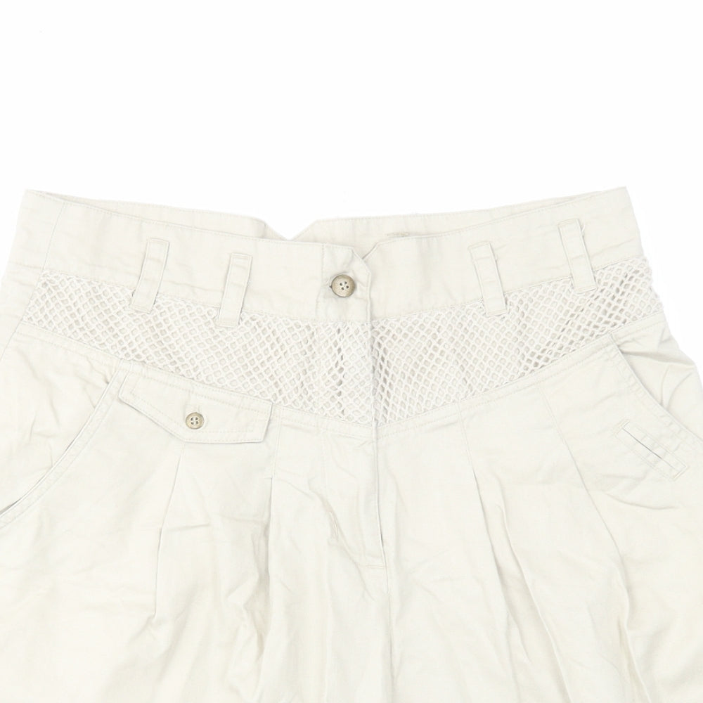 Together Womens Ivory Cotton Cargo Shorts Size 16 L7 in Regular Zip