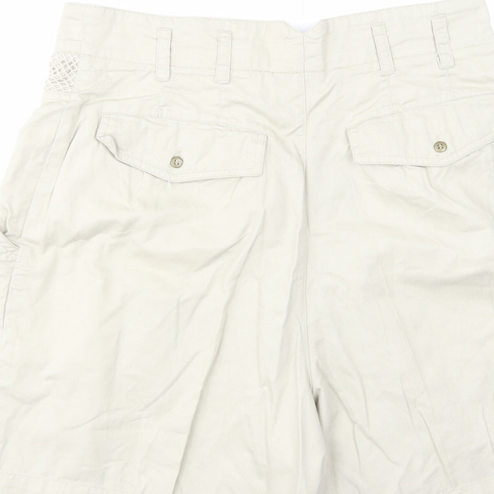 Together Womens Ivory Cotton Cargo Shorts Size 16 L7 in Regular Zip