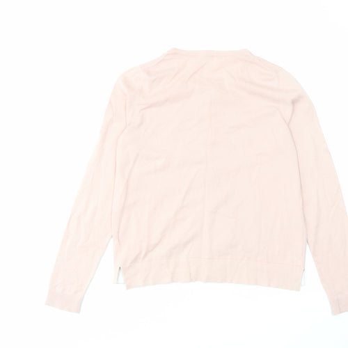 Boden Womens Pink Round Neck Cotton Cardigan Jumper Size M