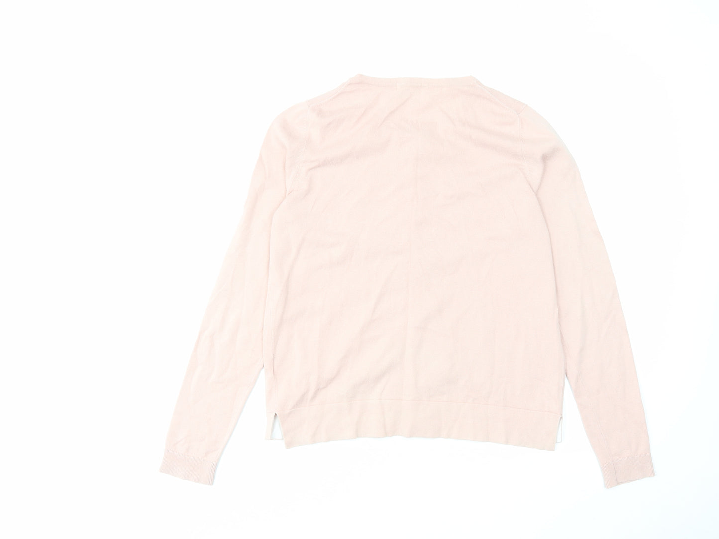 Boden Womens Pink Round Neck Cotton Cardigan Jumper Size M