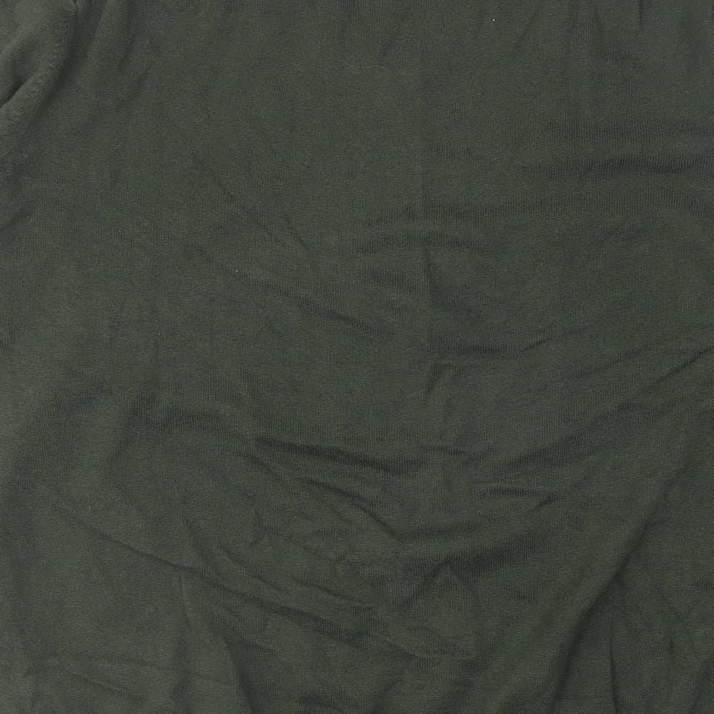 Marks and Spencer Mens Green V-Neck Cotton Pullover Jumper Size 2XL Long Sleeve