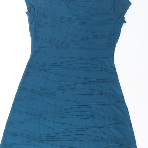 RJR.John Rocha Womens Blue Polyester A-Line Size 16 V-Neck Pullover - Crocheted Lace Detail
