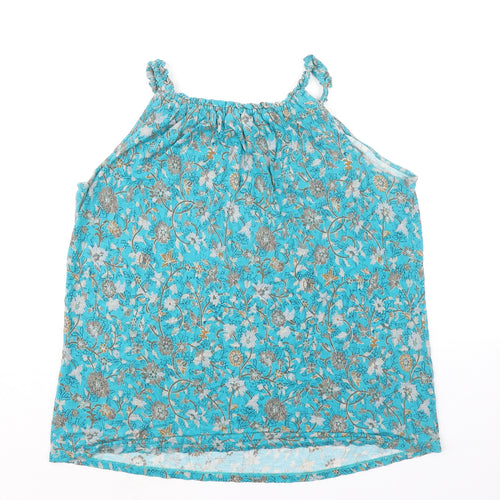 NEXT Womens Green Floral Viscose Camisole Tank Size 12 Scoop Neck