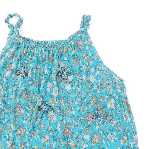 NEXT Womens Green Floral Viscose Camisole Tank Size 12 Scoop Neck