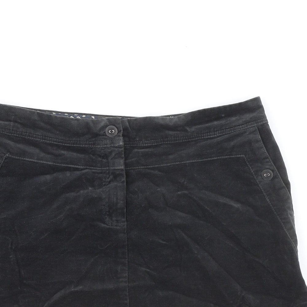 White Stuff Womens Grey Cotton A-Line Skirt Size 8 Zip