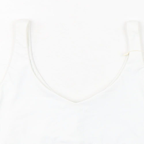 Oysho Womens White Polyester Basic Tank Size M Sweetheart Pullover - Sports Bra