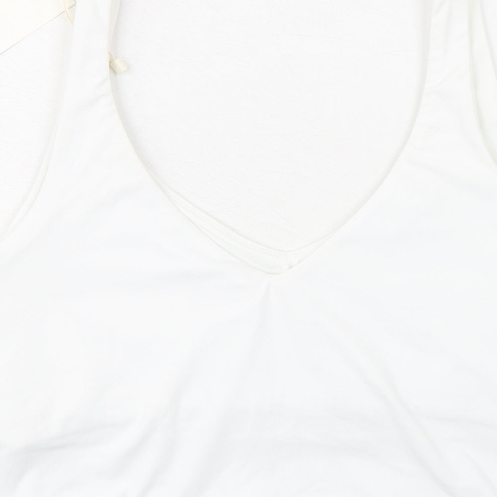 Oysho Womens White Polyester Basic Tank Size M Sweetheart Pullover - Sports Bra