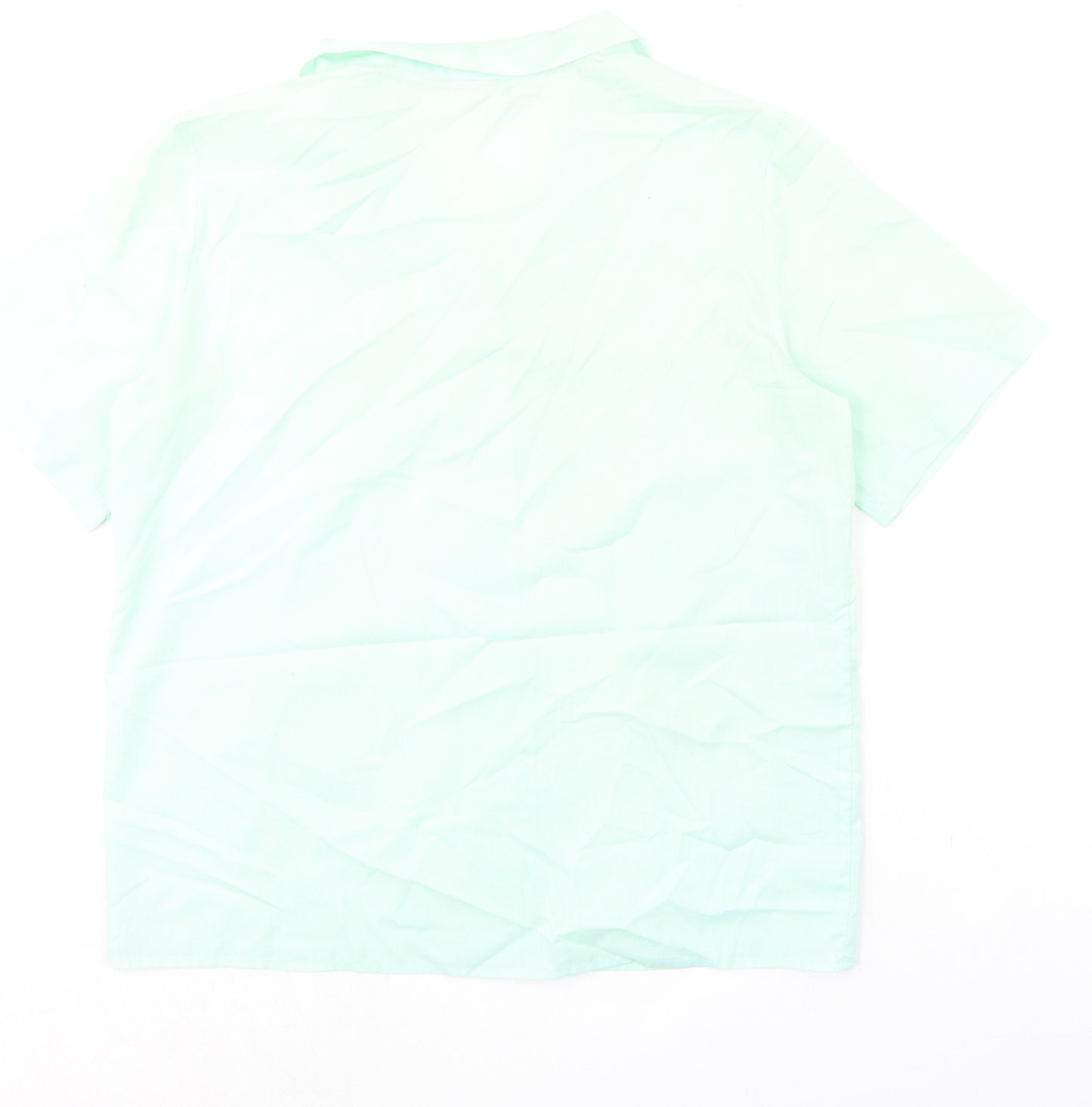 Claire Womens Green Polyester Basic Button-Up Size 14 Collared