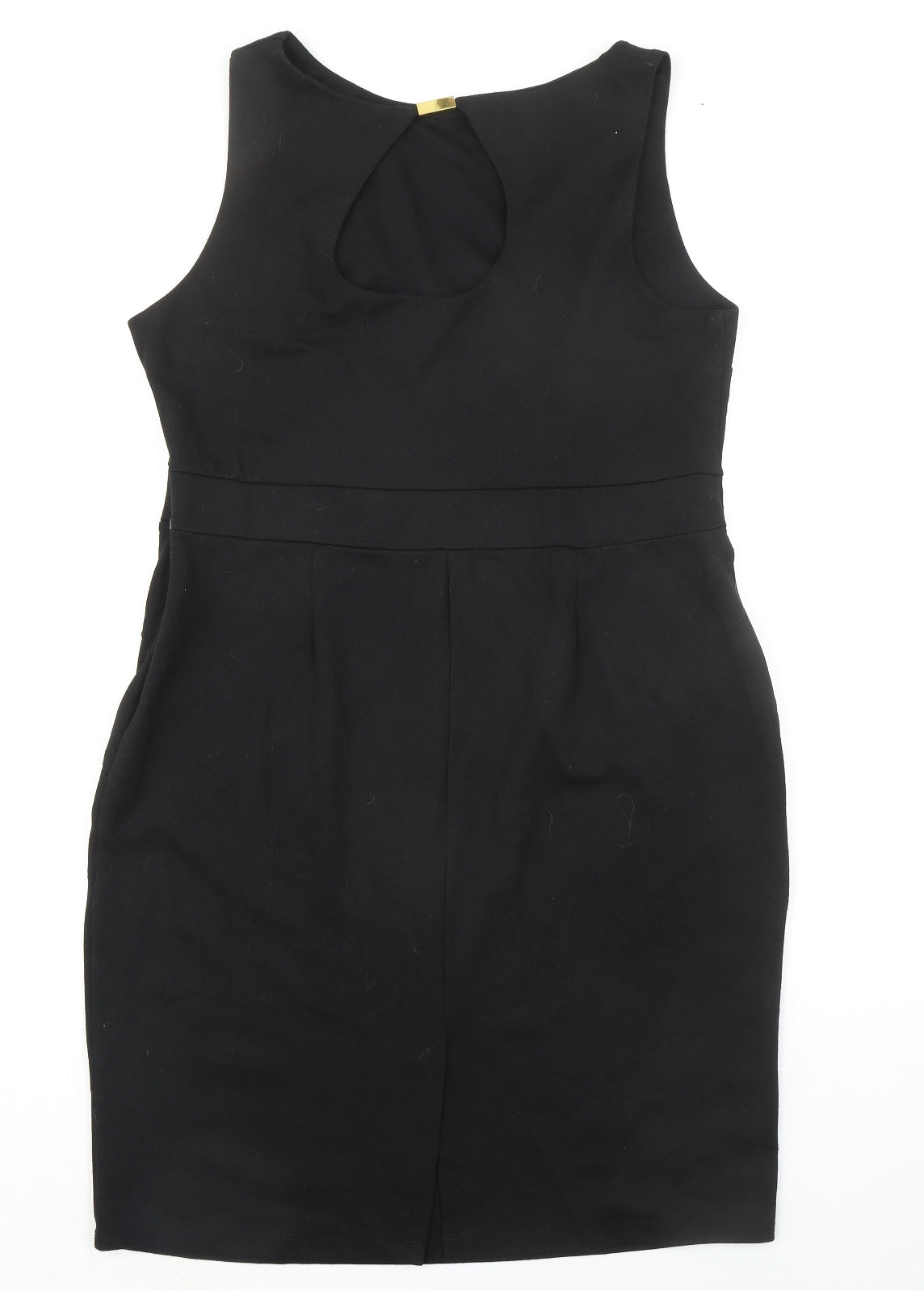 Dorothy Perkins Womens Black Polyester Pencil Dress Size 20 Boat Neck Zip