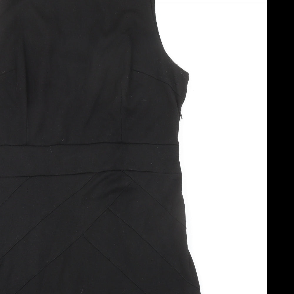 Dorothy Perkins Womens Black Polyester Pencil Dress Size 20 Boat Neck Zip