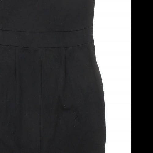 Dorothy Perkins Womens Black Polyester Pencil Dress Size 20 Boat Neck Zip