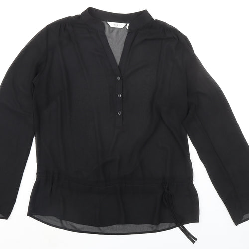 NEXT Womens Black Polyester Basic Blouse Size 14 Collared