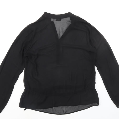 NEXT Womens Black Polyester Basic Blouse Size 14 Collared