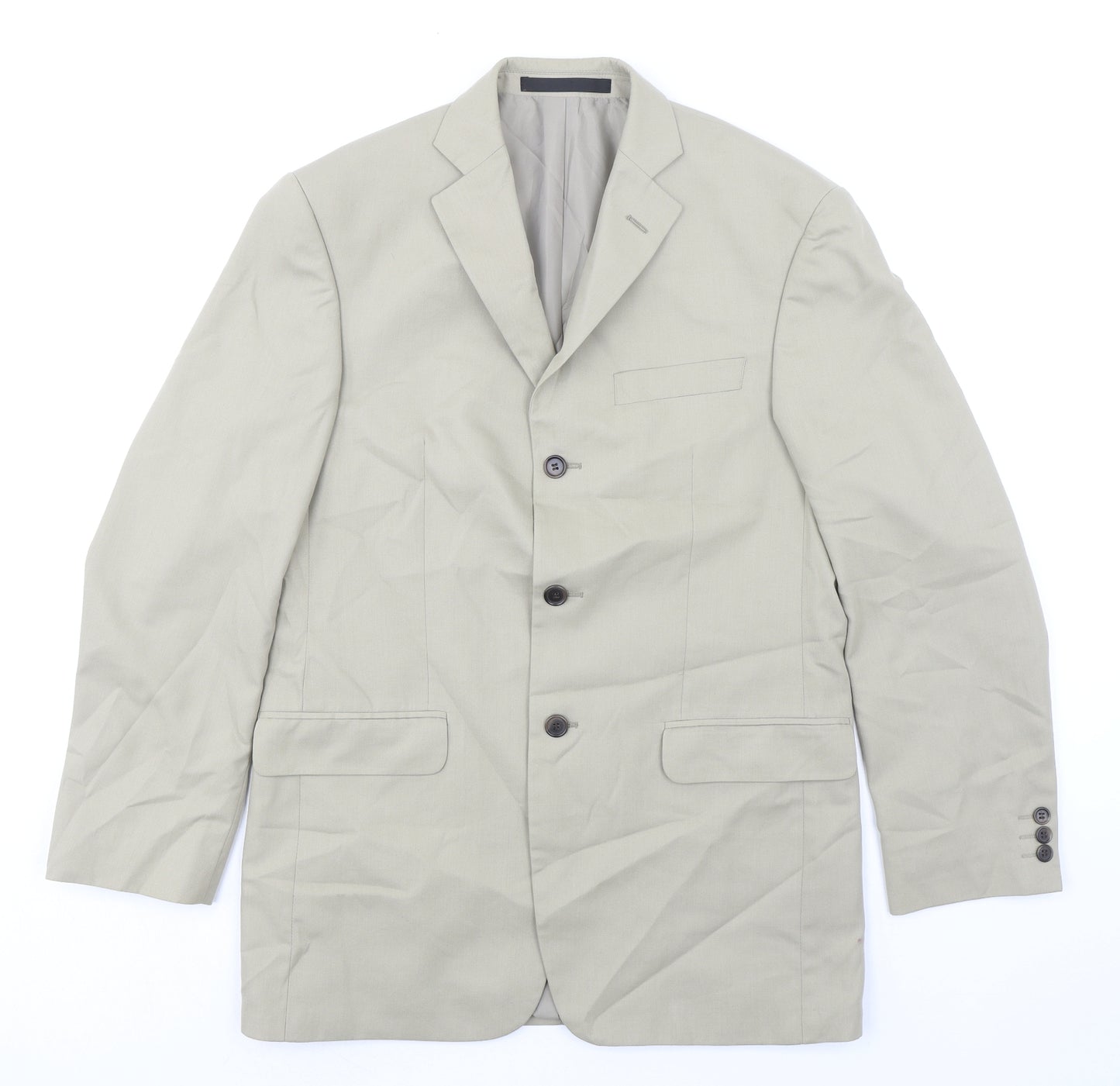 Marks and Spencer Mens Beige Polyester Jacket Suit Jacket Size M Regular