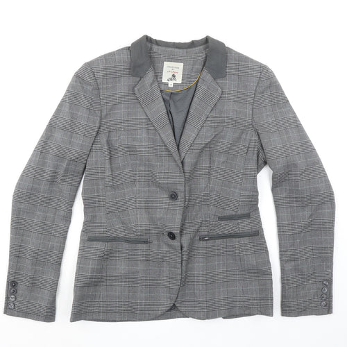 Jackpot Mens Grey Plaid Polyester Jacket Blazer Size 38 Regular