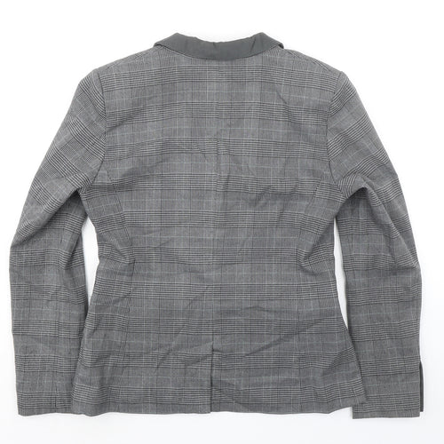 Jackpot Mens Grey Plaid Polyester Jacket Blazer Size 38 Regular