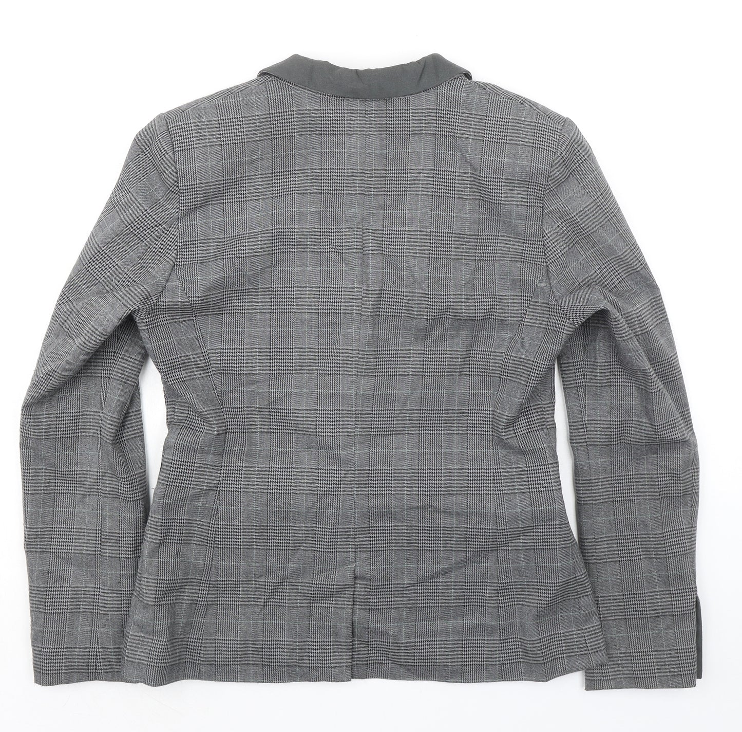 Jackpot Mens Grey Plaid Polyester Jacket Blazer Size 38 Regular