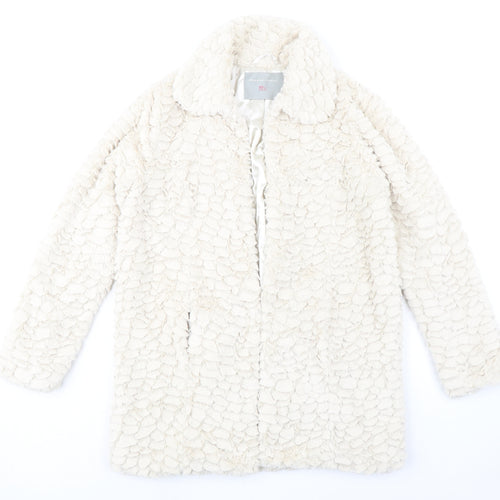 Dorothy Perkins Womens Ivory Jacket Size 10 Hook & Eye - Textured