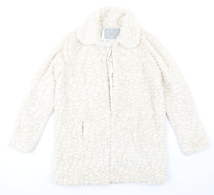 Dorothy Perkins Womens Ivory Jacket Size 10 Hook & Eye - Textured