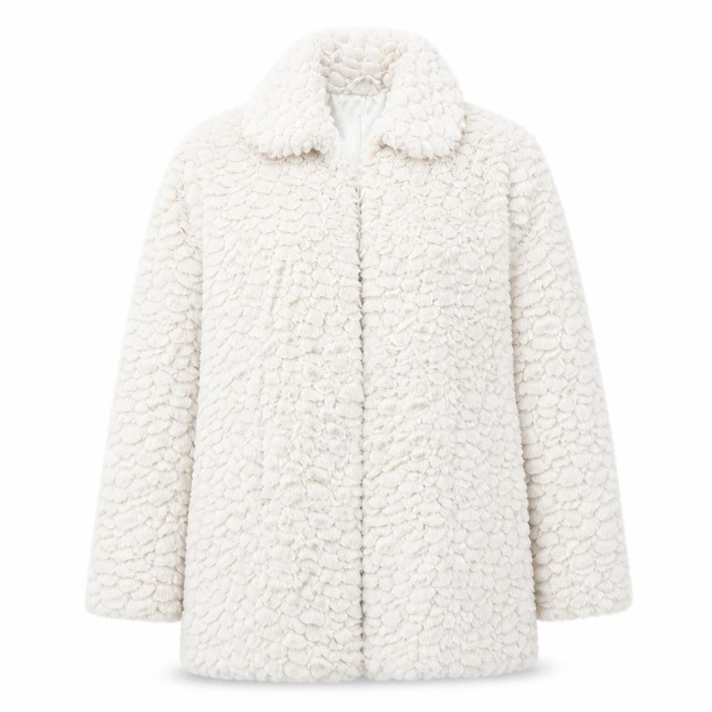 Front view of Dorothy Perkins women’s ivory jacket, size UK 10, hook & eye - textured