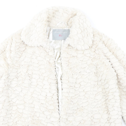 Dorothy Perkins Womens Ivory Jacket Size 10 Hook & Eye - Textured