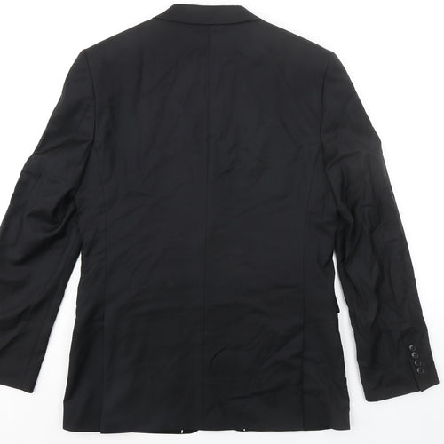 Lanificio Mens Black Wool Jacket Suit Jacket Size 40 Regular