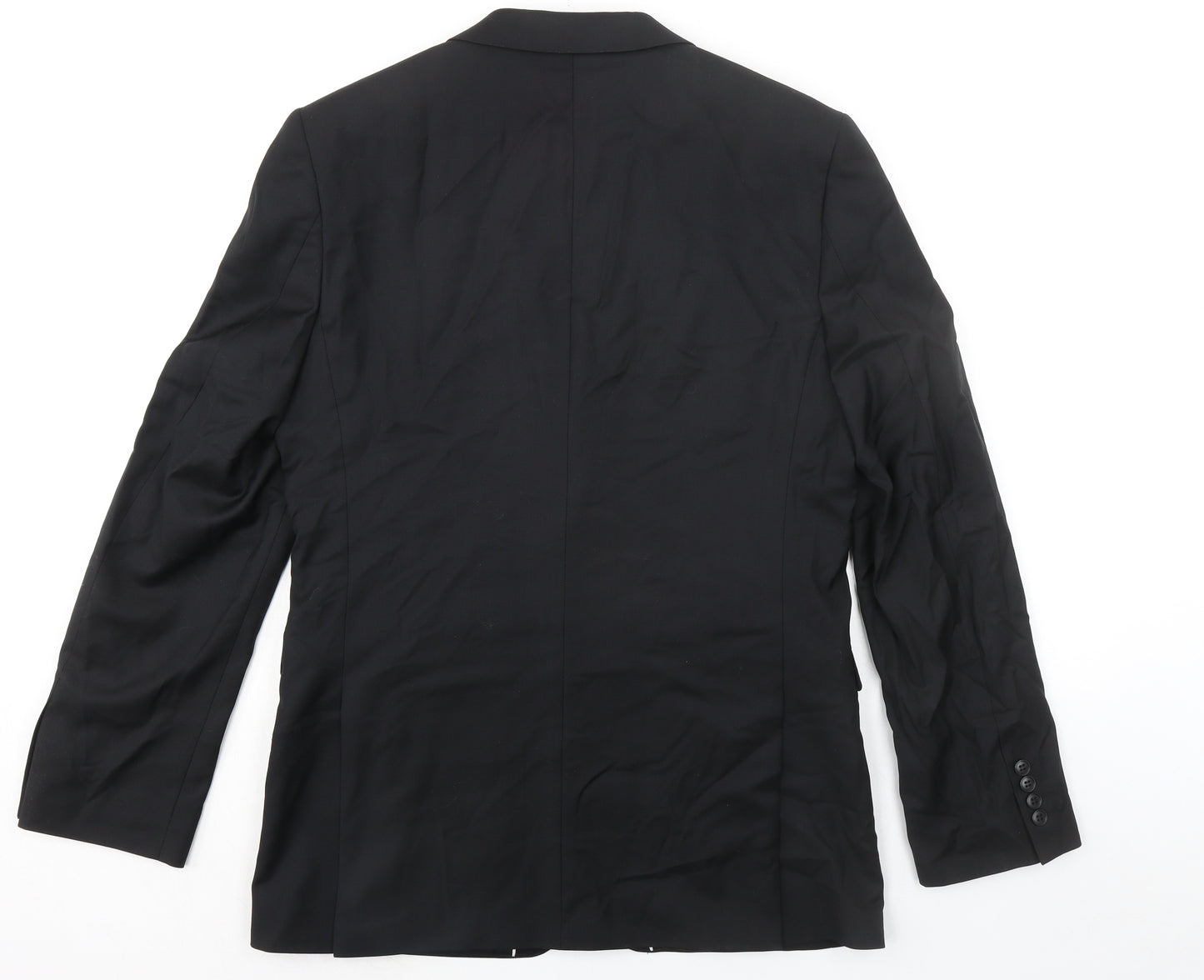 Lanificio Mens Black Wool Jacket Suit Jacket Size 40 Regular
