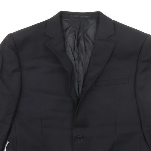 Lanificio Mens Black Wool Jacket Suit Jacket Size 40 Regular