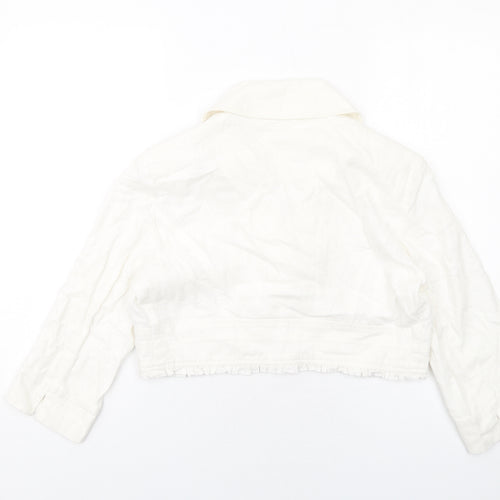 Per Una Womens White Jacket Blazer Size 12 Button