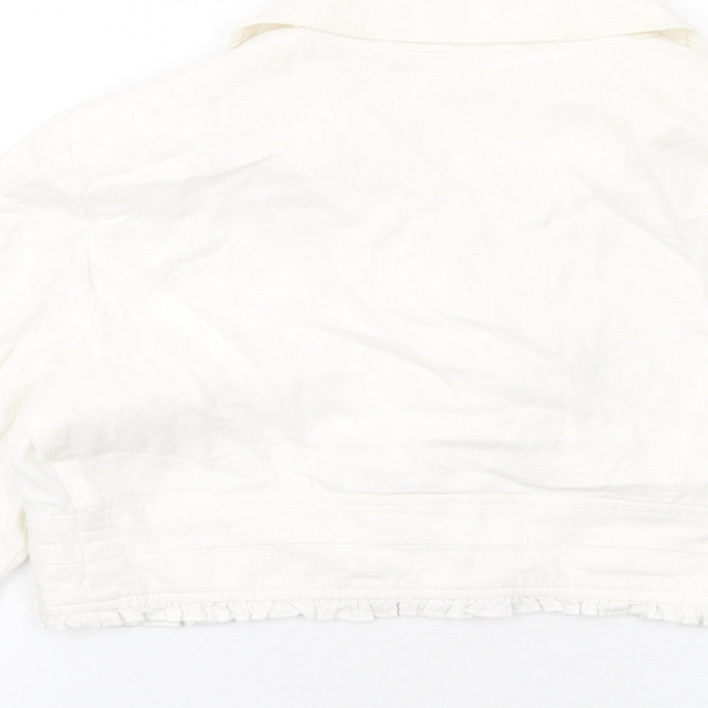 Per Una Womens White Jacket Blazer Size 12 Button
