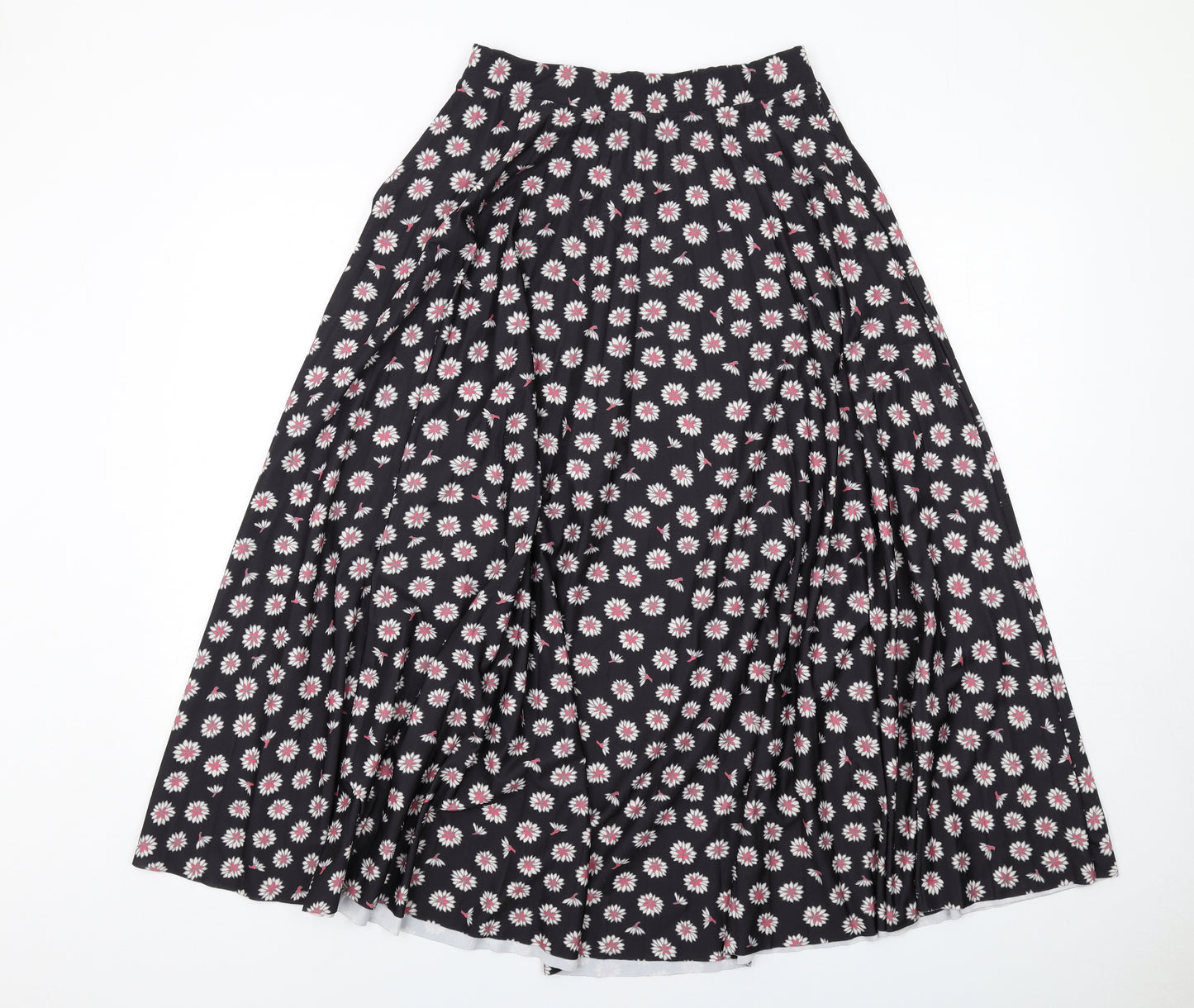 NEXT Womens Black Floral Polyethylene A-Line Skirt Size 10