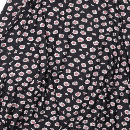 NEXT Womens Black Floral Polyethylene A-Line Skirt Size 10