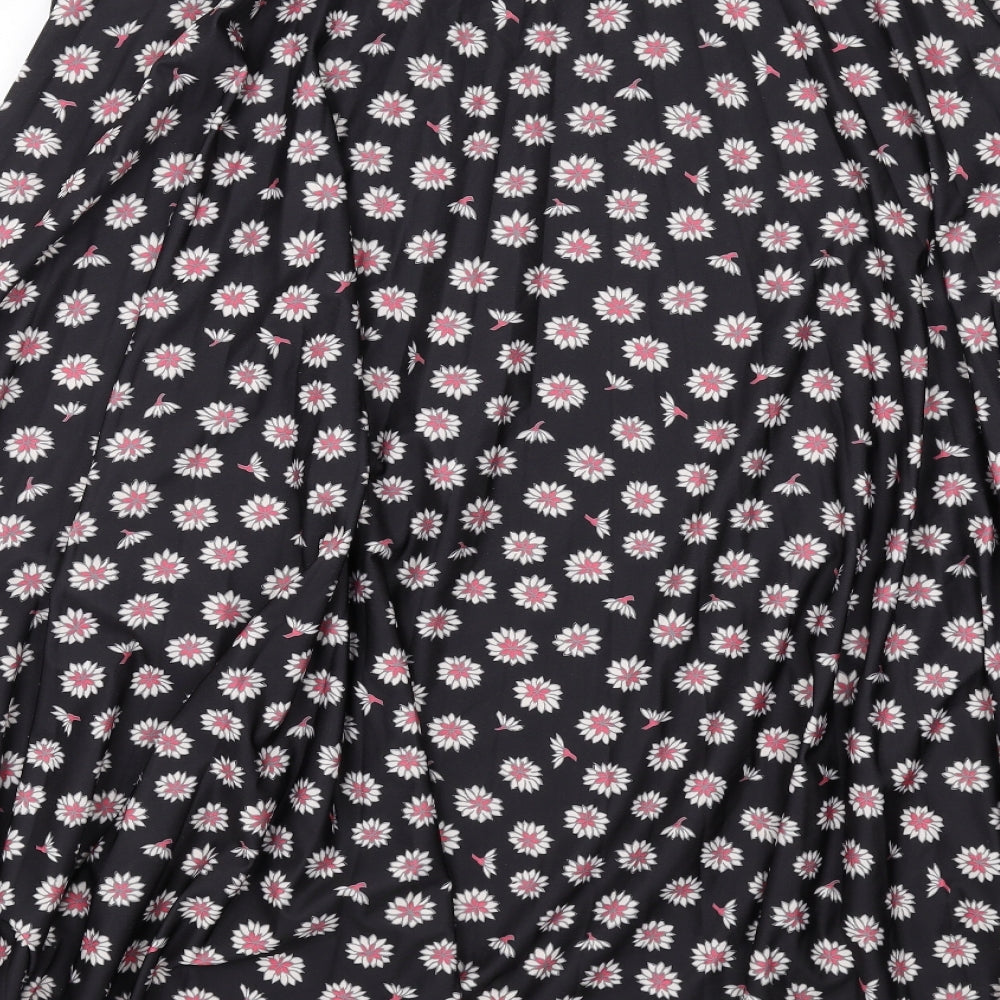 NEXT Womens Black Floral Polyethylene A-Line Skirt Size 10