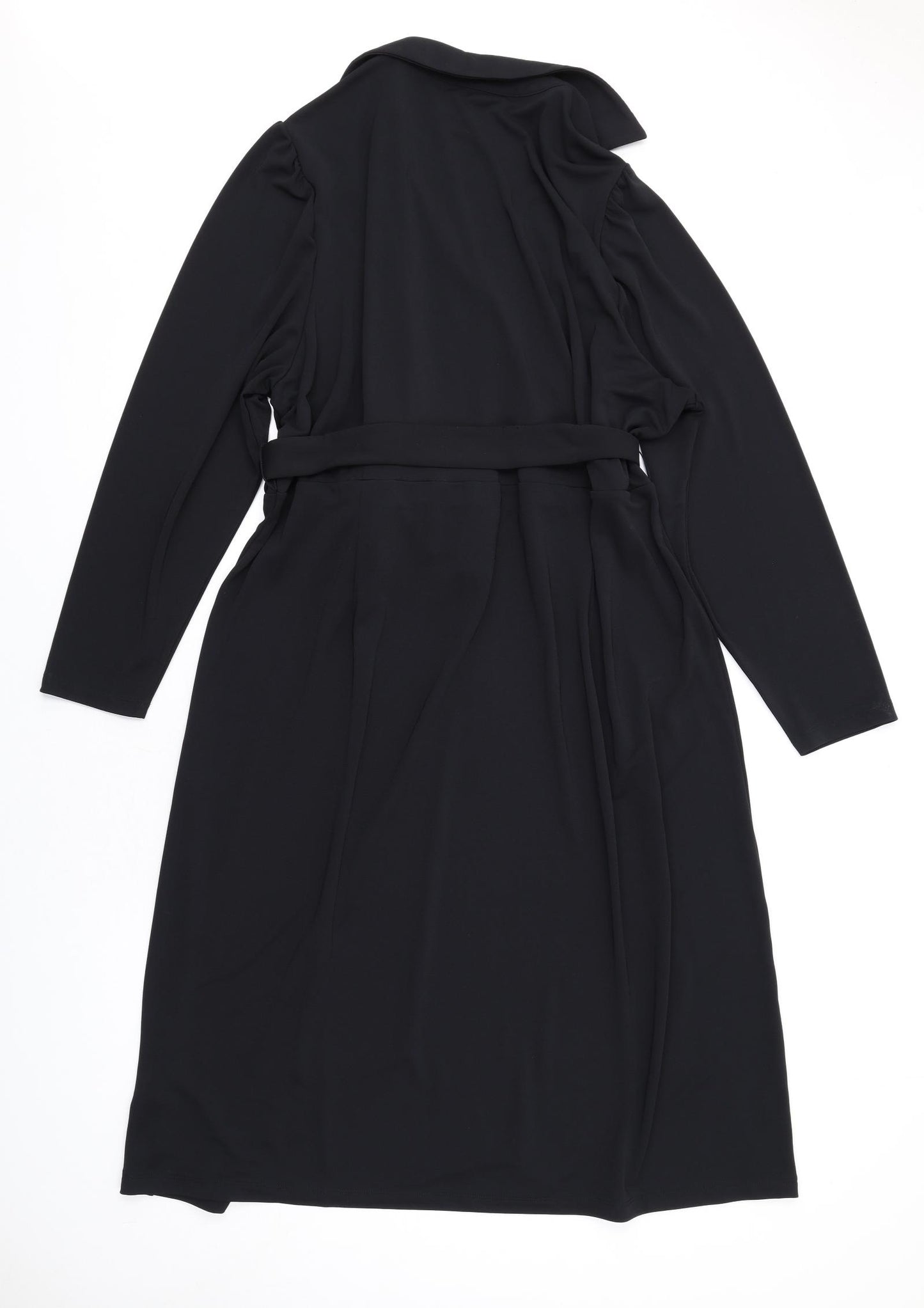 Marks and Spencer Womens Black Polyester A-Line Size 24 Round Neck Pullover