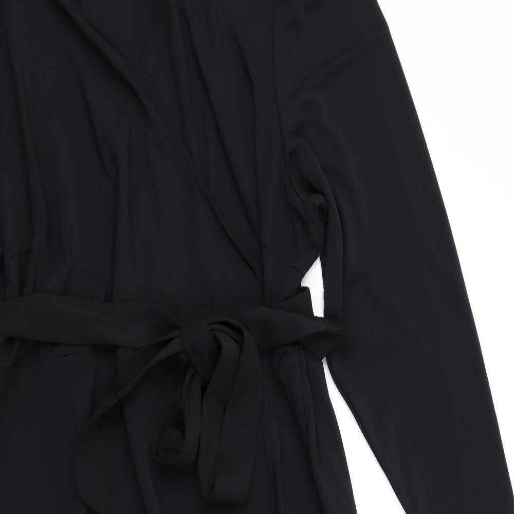 Marks and Spencer Womens Black Polyester A-Line Size 24 Round Neck Pullover