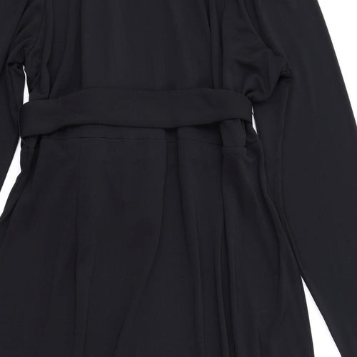 Marks and Spencer Womens Black Polyester A-Line Size 24 Round Neck Pullover