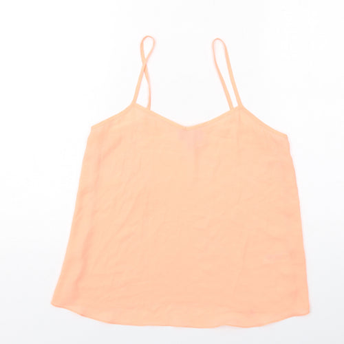 Topshop Womens Orange Polyester Camisole Tank Size 8 V-Neck