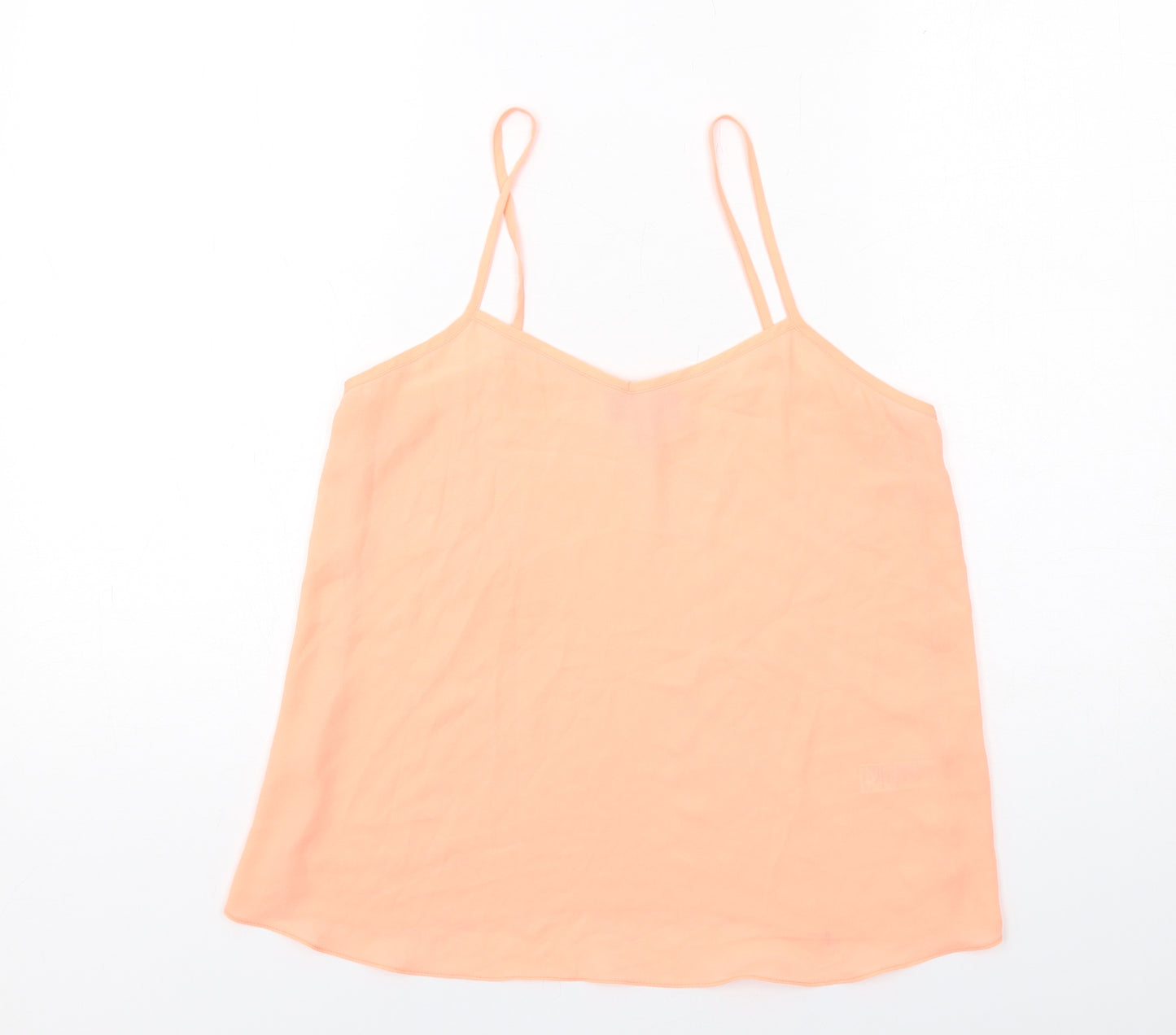 Topshop Womens Orange Polyester Camisole Tank Size 8 V-Neck