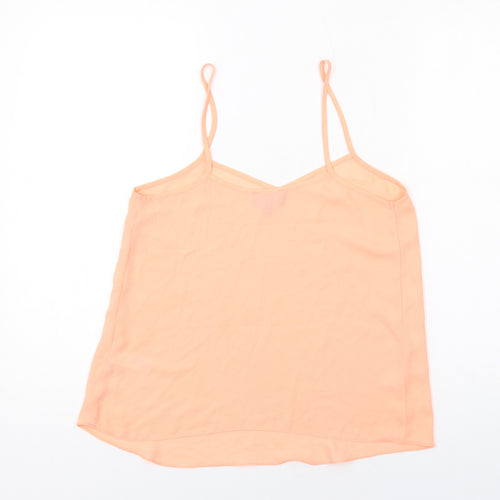 Topshop Womens Orange Polyester Camisole Tank Size 8 V-Neck