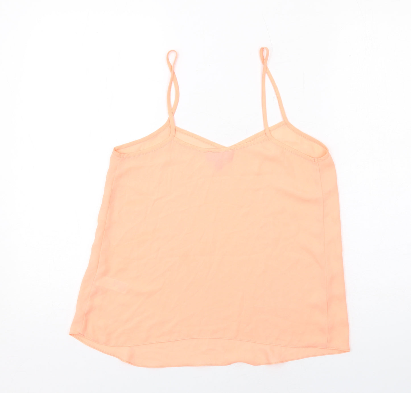 Topshop Womens Orange Polyester Camisole Tank Size 8 V-Neck