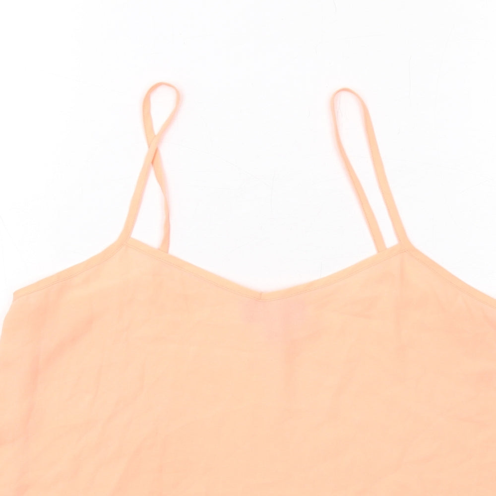 Topshop Womens Orange Polyester Camisole Tank Size 8 V-Neck
