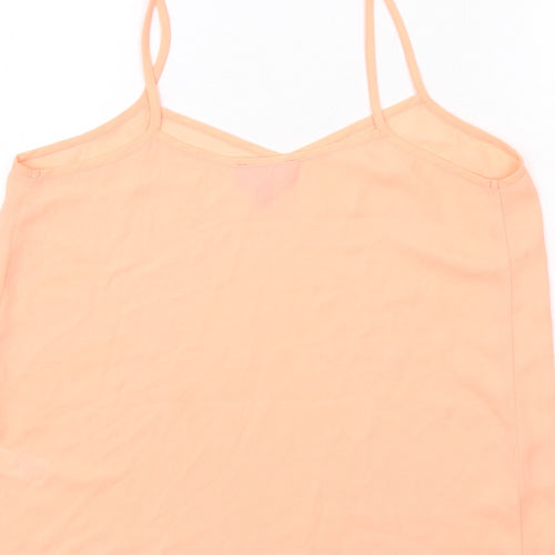 Topshop Womens Orange Polyester Camisole Tank Size 8 V-Neck