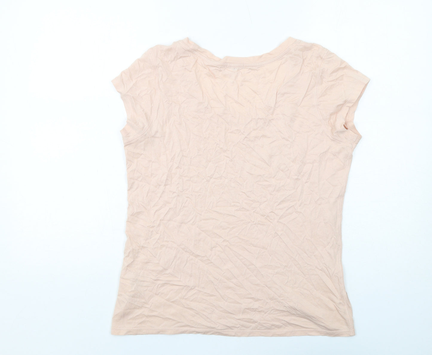 Jigsaw Womens Pink Modal Basic T-Shirt Size L Round Neck