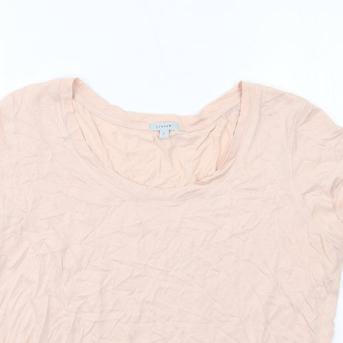 Jigsaw Womens Pink Modal Basic T-Shirt Size L Round Neck
