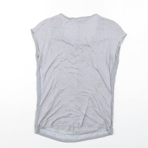 Armani Exchange Womens Grey Modal Basic Blouse Size S Scoop Neck - Embellished